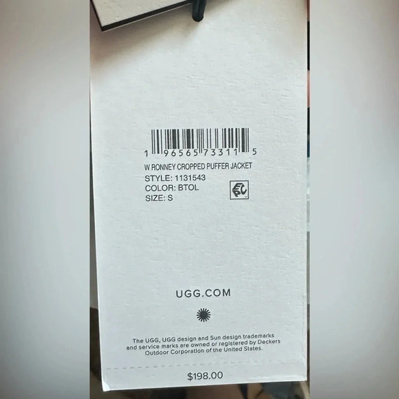 NWT UGG Women's Ronney Cropped Puffer Jacket, Burnt Olive, Size: Small - Picture 13 of 13